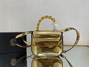 	 Bagsaaa Versace La Medusa studded top-handle bag in gold 16*6*12CM - 5