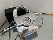 	 Bagsaaa Versace La Medusa studded top-handle bag in silver 16*6*12CM - 4