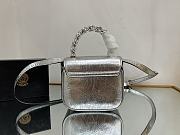 	 Bagsaaa Versace La Medusa studded top-handle bag in silver 16*6*12CM - 2