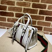	 BAGSAAA GUCCI GG CANVAS AND SMOOTH LEATHER MINI HANDBAG IN WHITE - 22*15*11CM - 6