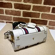 	 BAGSAAA GUCCI GG CANVAS AND SMOOTH LEATHER MINI HANDBAG IN WHITE - 22*15*11CM - 5