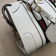 	 BAGSAAA GUCCI GG CANVAS AND SMOOTH LEATHER MINI HANDBAG IN WHITE - 22*15*11CM - 4