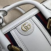 	 BAGSAAA GUCCI GG CANVAS AND SMOOTH LEATHER MINI HANDBAG IN WHITE - 22*15*11CM - 3