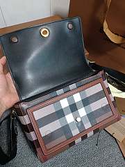 Bagsaaa Burberry Check E - Canvas Crossbody Bag Black - 25*8.5*18cm - 5