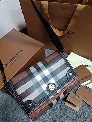 Bagsaaa Burberry Check E - Canvas Crossbody Bag Black - 25*8.5*18cm - 3
