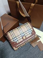 	 Bagsaaa Burberry Check E - Canvas Crossbody Bag Brown - 25*8.5*18cm - 6