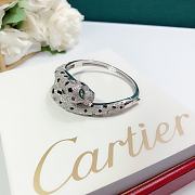 Bagsaaa Cartier panther silver crystal bracelet - 6