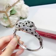 Bagsaaa Cartier panther silver crystal bracelet - 5