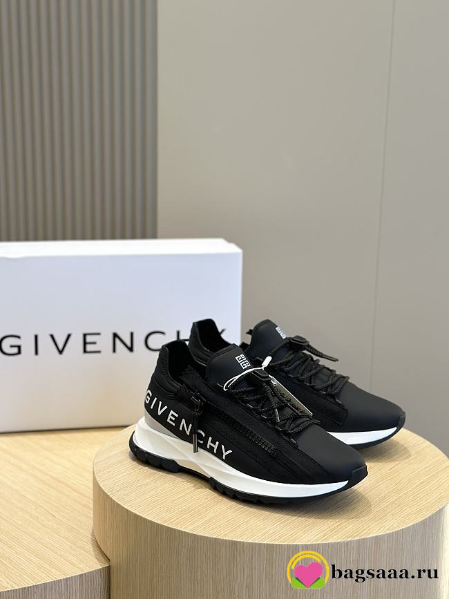 Bagsaaa Givenchy Spectre zipped leather trainers black - 1