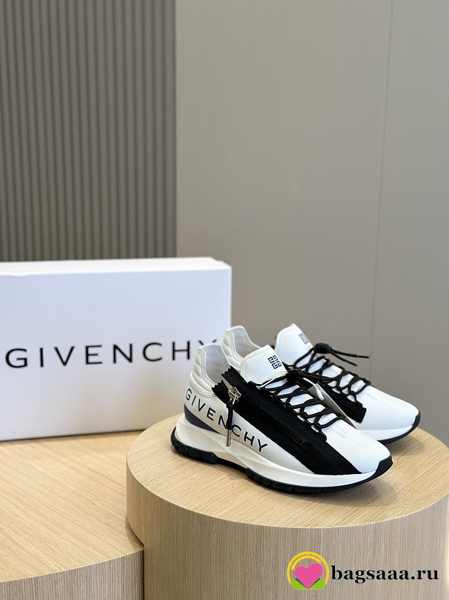 Bagsaaa Givenchy Spectre zipped leather trainers white and shoes - 1