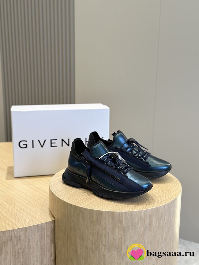 	 Bagsaaa Givenchy Spectre zipped leather trainers blue - 1