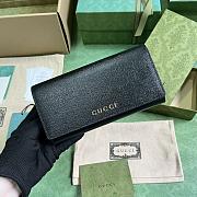 Bagsaaa Gucci Continental Wallet With Gucci Script Black - 19x 10x 3.5cm - 1