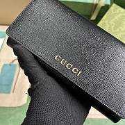 Bagsaaa Gucci Continental Wallet With Gucci Script Black - 19x 10x 3.5cm - 3