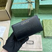 Bagsaaa Gucci Zip Around Wallet With Script Black - W18.5cm x H14cm x D3cm - 1
