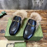 Bagsaaa Gucci Slipper Horsebit With Shearling in black leather - 1