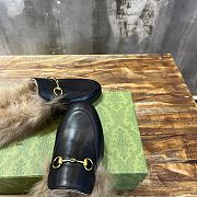 Bagsaaa Gucci Slipper Horsebit With Shearling in black leather - 3