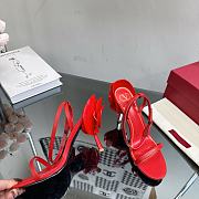 Bagsaaa Valentino Black With Red Flower Heels - 5