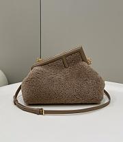 	 Bagsaaa Fendi First Brown Shearling Bag - 26*9.5*18cm - 1