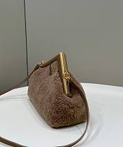 	 Bagsaaa Fendi First Brown Shearling Bag - 26*9.5*18cm - 6
