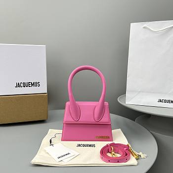	 Bagsaaa Jacuqemus Le Chiquito Moyen Bag In Hot Pink 18*15.5*8CM