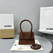 	 Bagsaaa Jacuqemus Le Chiquito Moyen Bag In Brown Velvet 18*15.5*8CM - 1
