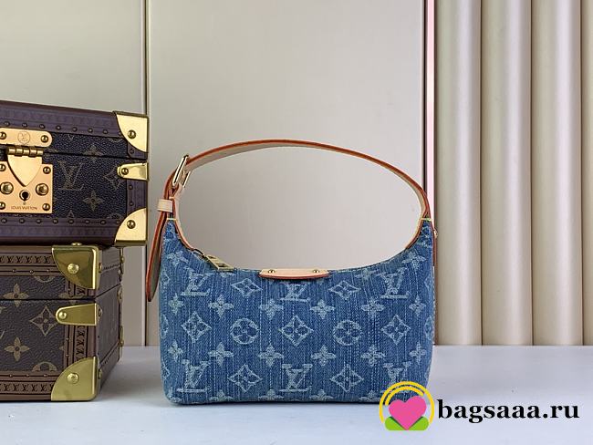 Bagsaaa Louis Vuitton Hills Pochette Blue Denim Bag - 18.5 x 11 x 6.5 cm - 1