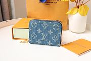 	 Bagsaaa Louis Vuitton Zippy Coin Purse Monogram Denim - 11*8.5*2cm - 1