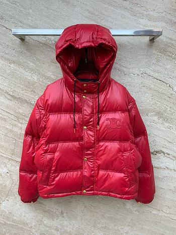 Bagsaaa Celine Down Jacket In Red With Removable  Sleeves