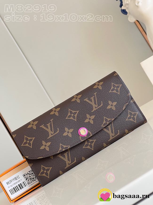 Bagsaaa Louis Vuitton Emilie Wallet Pink - 19 x 10 x 2 cm - 1