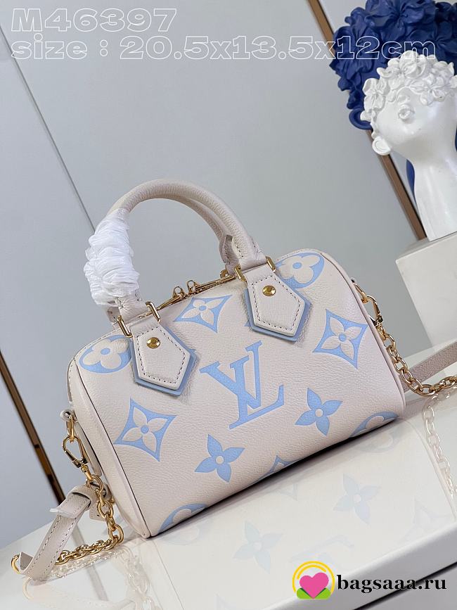 	 Bagsaaa Louis Vuitton Speedy Bandoulière 20 Ivory and Blue - 1