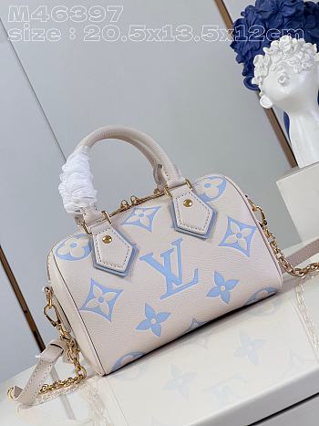 	 Bagsaaa Louis Vuitton Speedy Bandoulière 20 Ivory and Blue