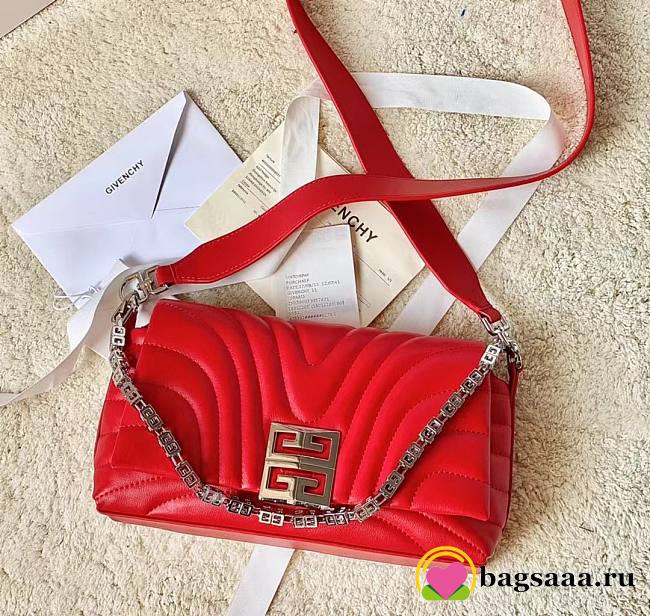	 Bagsaaa Givenchy Micro 4G Soft Leather Bag Red - 25*15*6cm - 1