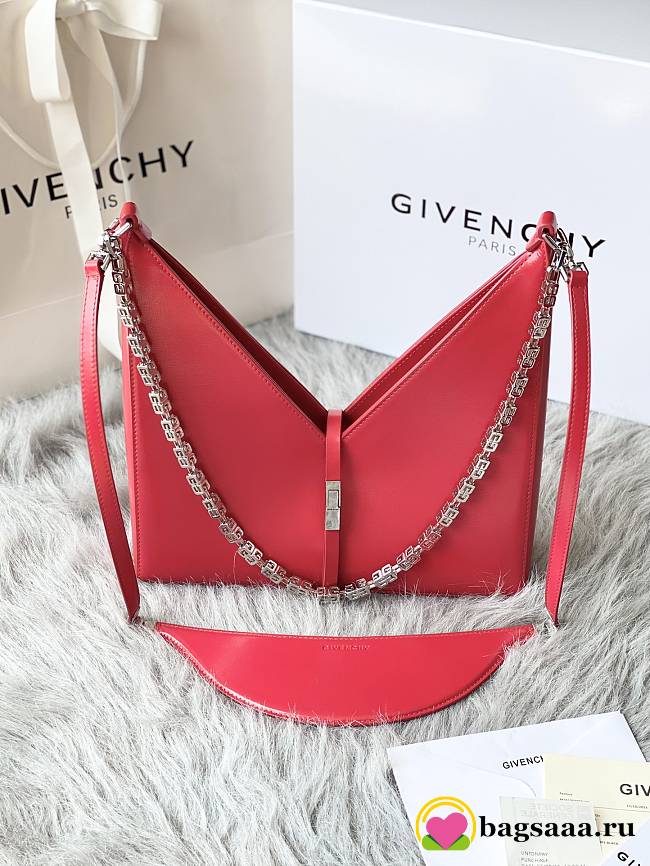 	 Bagsaaa Givenchy Cut-Out Small Shoulder Bag Red - 27*27*6cm - 1