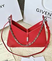 	 Bagsaaa Givenchy Cut Out Bag In Glossy Red Leather With Chain In Bianco - 1