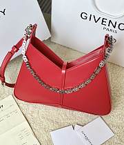 	 Bagsaaa Givenchy Cut Out Bag In Glossy Red Leather With Chain In Bianco - 3