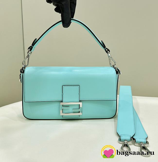 Bagsaaa Fendi x Tiffany & Co Baguette In Blue Leather  - 1