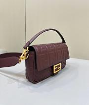 Bagsaaa Fendi Baguette Burgundy Crossbody Bag - 4