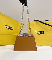 Bagsaaa Fendi Mini Peekaboo Cut Petite Tan Leather Bag - 1