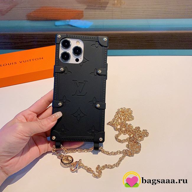 Bagsaaa Louis Vuitton Monogram All Black Phone Case - 1