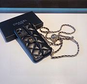 Bagsaaa Chanel Flap Bag Black Quilted Lambskin Phone Case - 2
