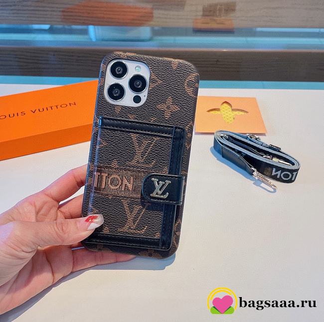Bagsaaa Louis Vuitton Monogram With Wallet Phone Case - 1