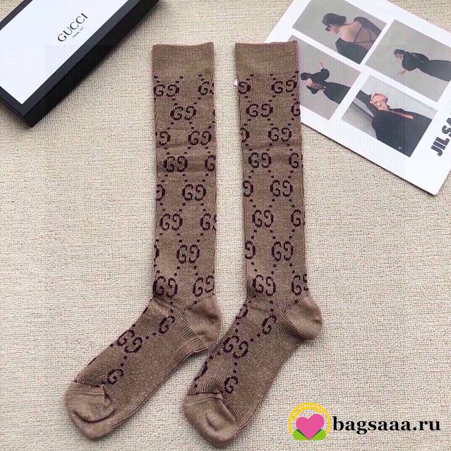 Bagsaaa Gucci GG Ebony Brown Socks - 1