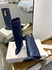 	 Bagsaaa Givenchy Shark Lock Ankle Long Boots in leather dark blue with gold hardware - 6