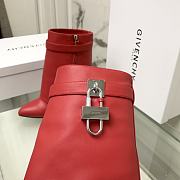 Bagsaaa Givenchy Shark Lock Ankle Short Boots in red leather - 4