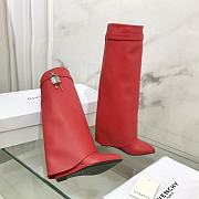 	 Bagsaaa Givenchy Shark Lock Ankle Long Boots in red leather - 6