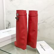	 Bagsaaa Givenchy Shark Lock Ankle Long Boots in red leather - 3