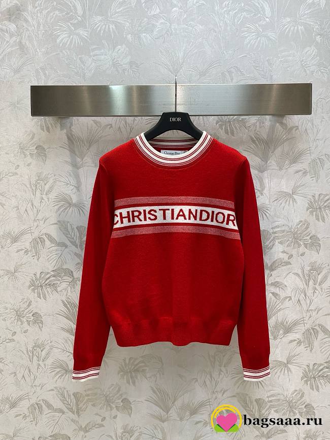 Bagsaaa Dior Round-Neck Red Sweater - 1