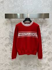 Bagsaaa Dior Round-Neck Red Sweater - 1