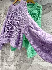 Bagsaa Loewe Anagram-pattern Dropped-shoulder Wool-blend Knitted Sweater  - 4