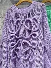 Bagsaa Loewe Anagram-pattern Dropped-shoulder Wool-blend Knitted Sweater  - 5